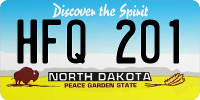 ND license plate HFQ201