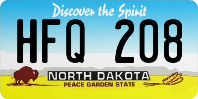 ND license plate HFQ208
