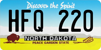 ND license plate HFQ220