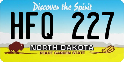ND license plate HFQ227