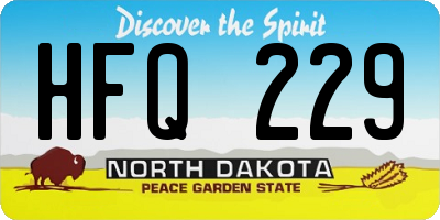 ND license plate HFQ229