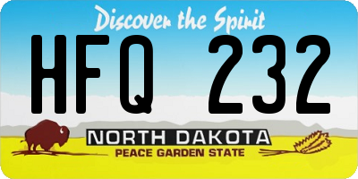 ND license plate HFQ232