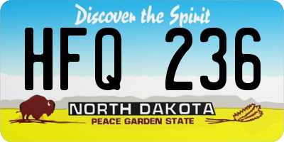 ND license plate HFQ236