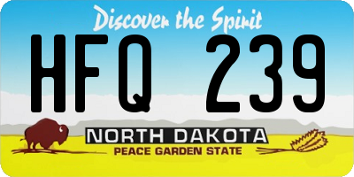 ND license plate HFQ239