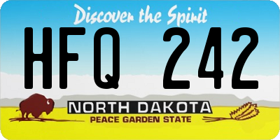 ND license plate HFQ242