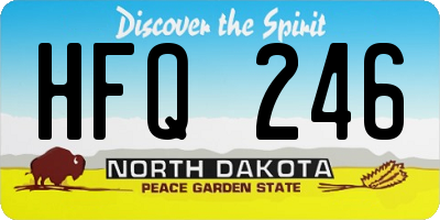 ND license plate HFQ246