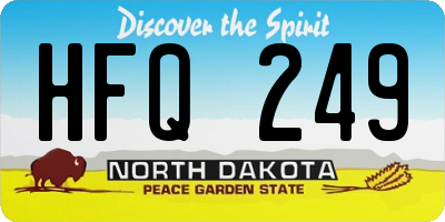 ND license plate HFQ249