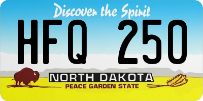 ND license plate HFQ250