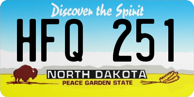 ND license plate HFQ251