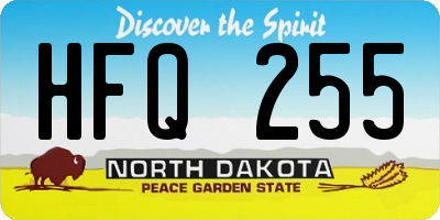 ND license plate HFQ255