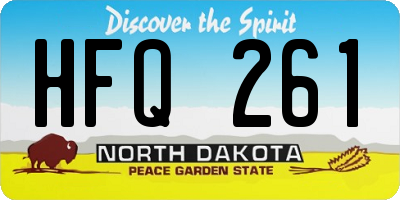 ND license plate HFQ261