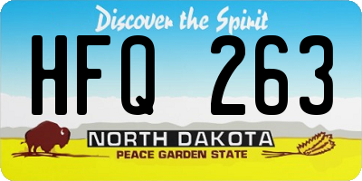ND license plate HFQ263