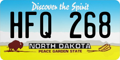 ND license plate HFQ268
