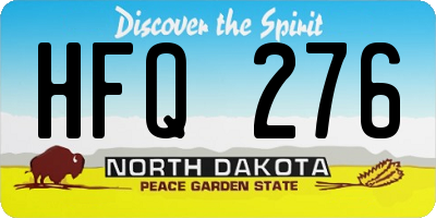 ND license plate HFQ276