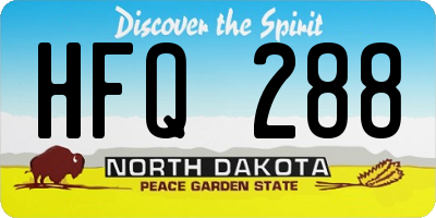 ND license plate HFQ288