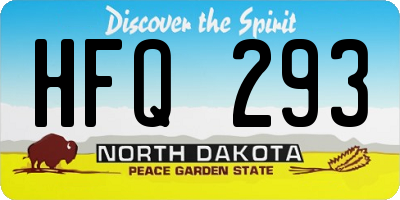 ND license plate HFQ293