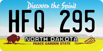 ND license plate HFQ295