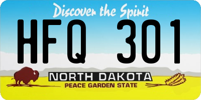 ND license plate HFQ301