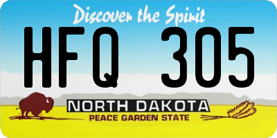 ND license plate HFQ305