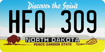 ND license plate HFQ309
