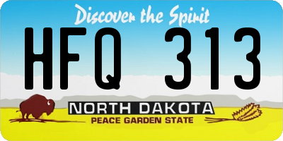 ND license plate HFQ313