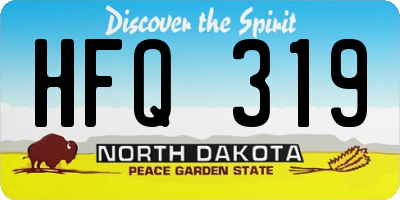 ND license plate HFQ319
