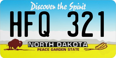 ND license plate HFQ321
