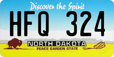 ND license plate HFQ324