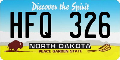 ND license plate HFQ326