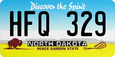 ND license plate HFQ329