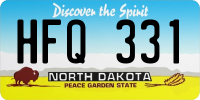 ND license plate HFQ331