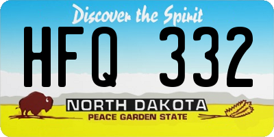 ND license plate HFQ332