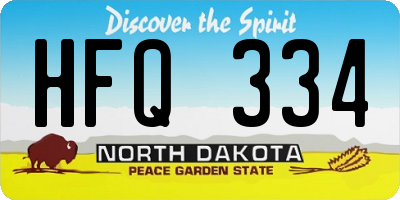ND license plate HFQ334