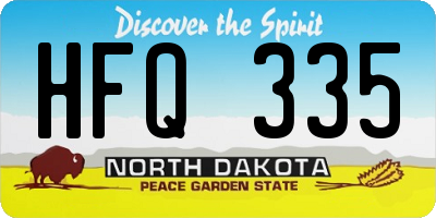 ND license plate HFQ335