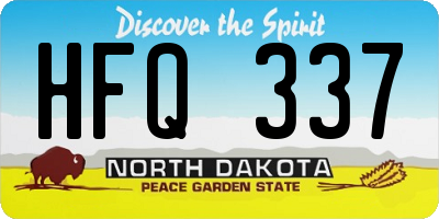 ND license plate HFQ337