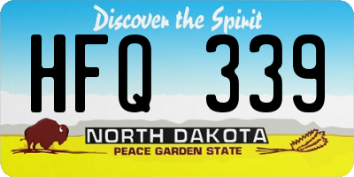 ND license plate HFQ339