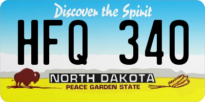 ND license plate HFQ340
