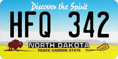 ND license plate HFQ342