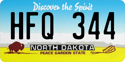ND license plate HFQ344