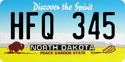 ND license plate HFQ345