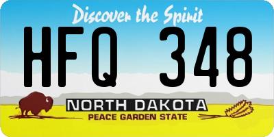 ND license plate HFQ348
