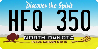 ND license plate HFQ350