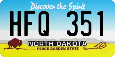 ND license plate HFQ351