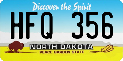 ND license plate HFQ356