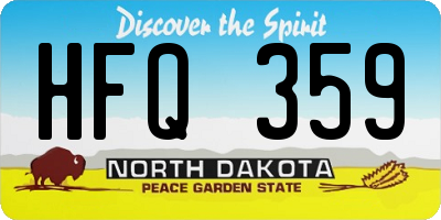 ND license plate HFQ359