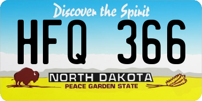 ND license plate HFQ366