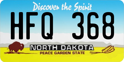 ND license plate HFQ368