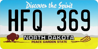 ND license plate HFQ369