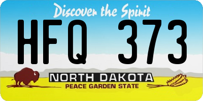 ND license plate HFQ373