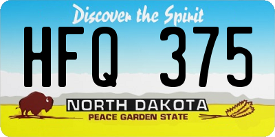ND license plate HFQ375